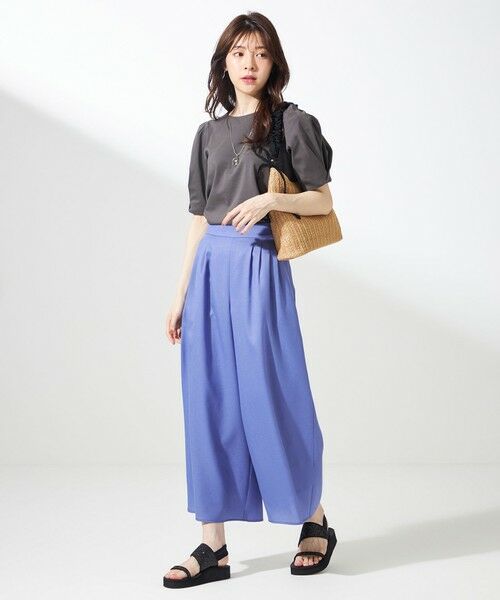 S size ONWARD(小さいサイズ) / エスサイズオンワード カットソー | 【撥水・汗ジミ防止・UVケア・洗える】スーピマスムース 袖タック Tシャツ | 詳細30