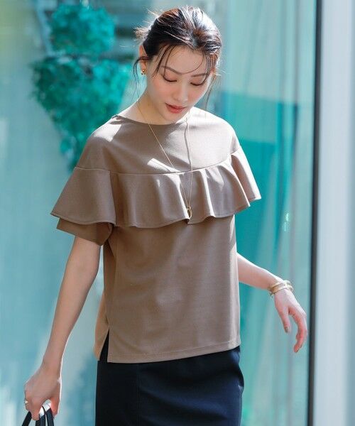 S size ONWARD(小さいサイズ) / エスサイズオンワード カットソー | 【前後着用・UVケア・洗える】2WAYジョーゼットジャージーフリル カットソー | 詳細21