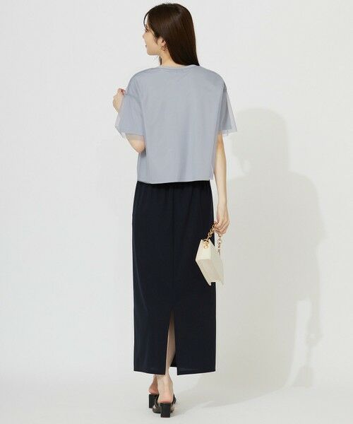 S size ONWARD(小さいサイズ) / エスサイズオンワード カットソー | 【洗える】シアーチュールロゴ Tシャツ | 詳細6