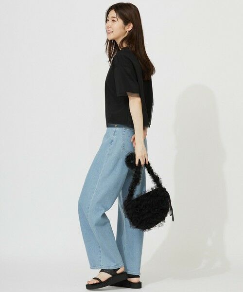 S size ONWARD(小さいサイズ) / エスサイズオンワード カットソー | 【洗える】シアーチュールロゴ Tシャツ | 詳細15