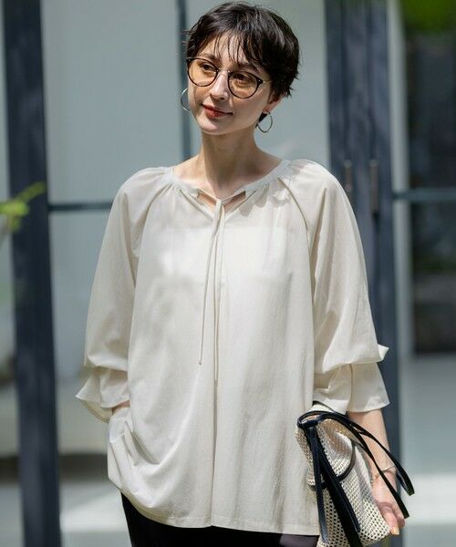 S size ONWARD(小さいサイズ) / エスサイズオンワード カットソー | 【洗える】クリアトリコットジャージー ギャザーデザイン カットソー | 詳細3