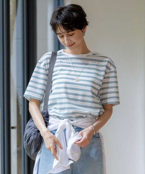 セール】 【洗える】シアーフライスボーダー Tシャツ