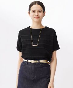 S size ONWARD(小さいサイズ) / エスサイズオンワード ニット・セーター | 【接触冷感・UVカット・洗える】クレープストレッチボーダー ニット