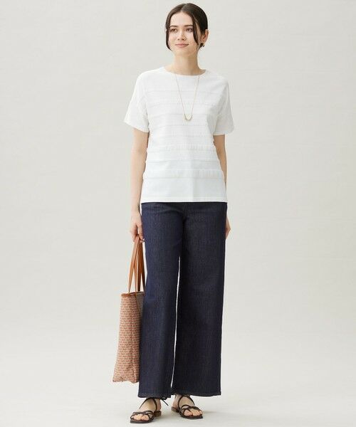 S size ONWARD(小さいサイズ) / エスサイズオンワード ニット・セーター | 【接触冷感・UVカット・洗える】クレープストレッチボーダー ニット | 詳細2