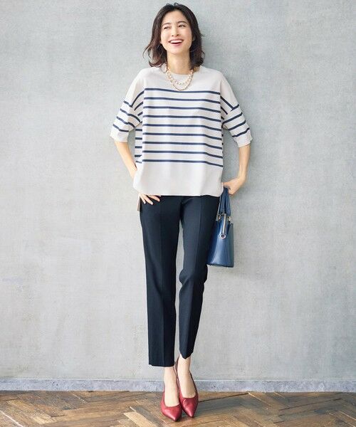 S size ONWARD(小さいサイズ) / エスサイズオンワード ニット・セーター | 【カタログ掲載・素材アップデート・新色追加・新柄追加・前後差あり】クレープストレッチプルオーバー ニット | 詳細21