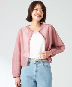 S size ONWARD(小さいサイズ) / エスサイズオンワード カーディガン・ボレロ | 【洗える】シアーランタンスリーブ カーディガン