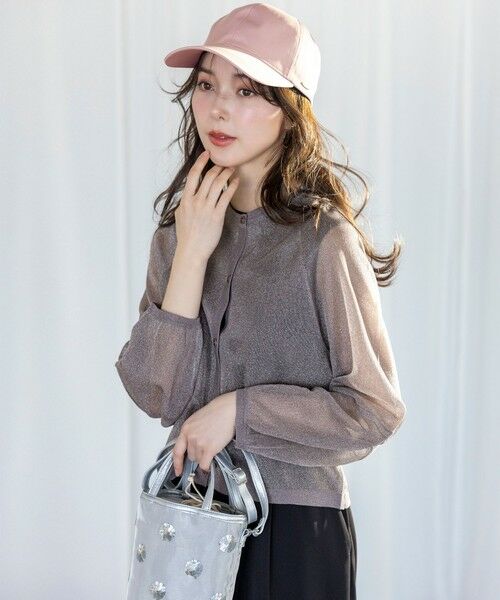 S size ONWARD(小さいサイズ) / エスサイズオンワード カーディガン・ボレロ | 【洗える】シアーランタンスリーブ カーディガン | 詳細1