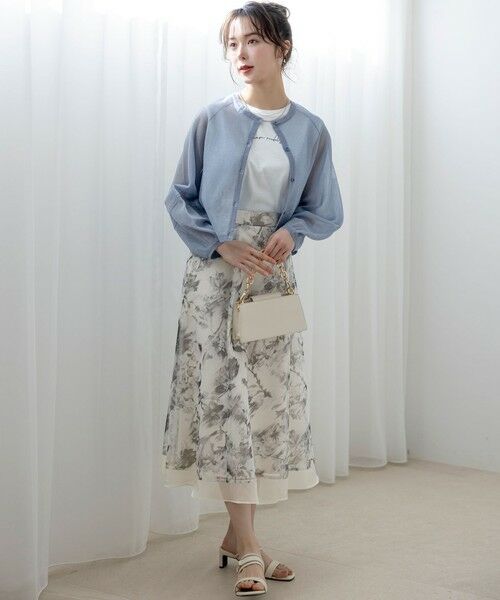 S size ONWARD(小さいサイズ) / エスサイズオンワード カーディガン・ボレロ | 【洗える】シアーランタンスリーブ カーディガン | 詳細7