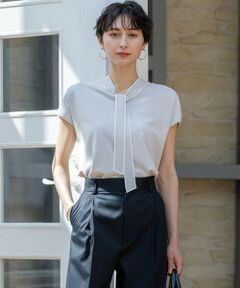 S size ONWARD(小さいサイズ) / エスサイズオンワード ニット・セーター | 【洗える】レーヨンポリエステルストレッチ ボウタイ ニット