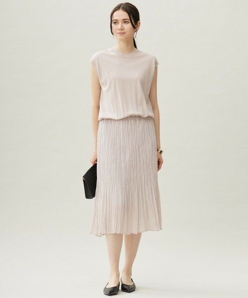 S size ONWARD(小さいサイズ) / エスサイズオンワード ロング・マキシ丈ワンピース | 【カタログ掲載・洗える】ジョーゼットプリーツコンビ ワンピース | 詳細2