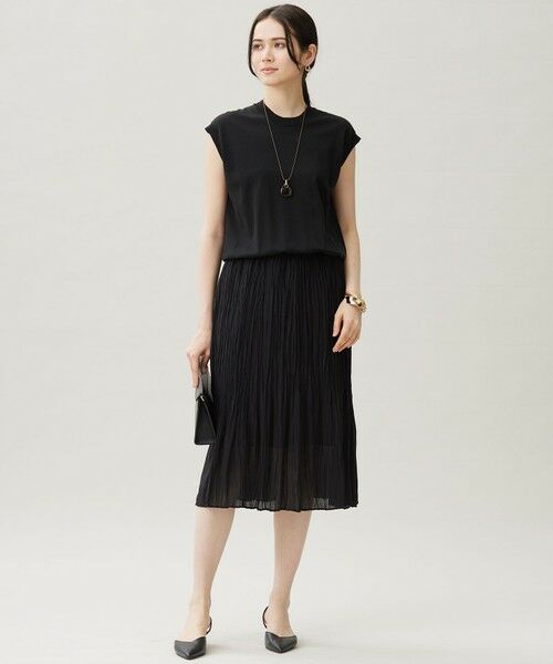 S size ONWARD(小さいサイズ) / エスサイズオンワード ロング・マキシ丈ワンピース | 【カタログ掲載・洗える】ジョーゼットプリーツコンビ ワンピース | 詳細11