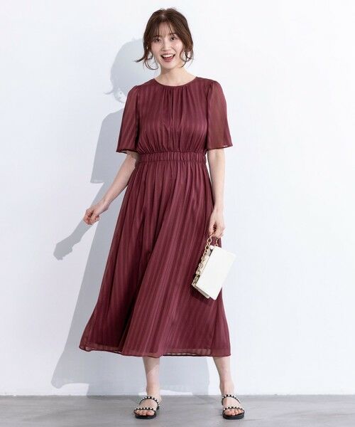 S size ONWARD(小さいサイズ) / エスサイズオンワード ロング・マキシ丈ワンピース | 【洗える】シアーパターン ワンピース | 詳細2