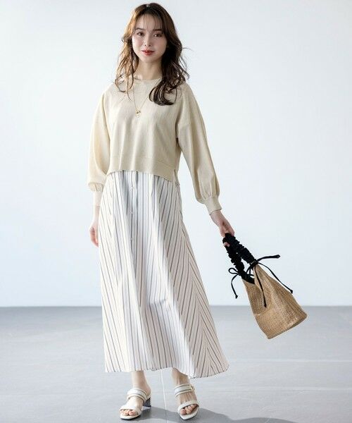 S size ONWARD(小さいサイズ) / エスサイズオンワード ロング・マキシ丈ワンピース | 【2SET】シャツワンピ × ニット セット | 詳細1