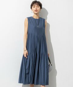 S size ONWARD(小さいサイズ) / エスサイズオンワード ロング・マキシ丈ワンピース | 【洗える】プリーツコンビ ワンピース