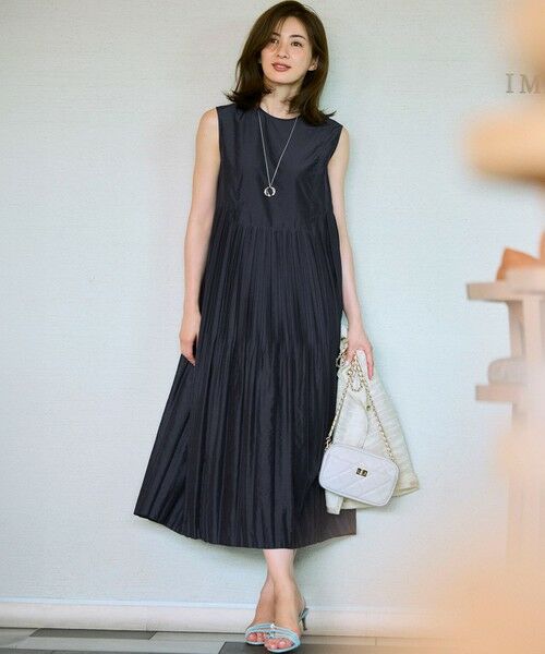 S size ONWARD(小さいサイズ) / エスサイズオンワード ロング・マキシ丈ワンピース | 【洗える】プリーツコンビ ワンピース | 詳細16