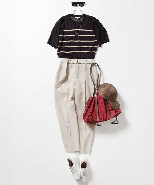 S size ONWARD(小さいサイズ) / エスサイズオンワード その他パンツ | 【カタログ掲載・セットアップ対応・接触冷感・UVカット・洗える】ライトリネンライクテーパード パンツ | 詳細8