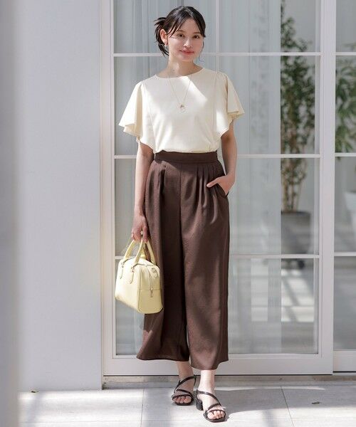 S size ONWARD(小さいサイズ) / エスサイズオンワード その他パンツ | 【接触冷感・UVカット・速乾】スムージーポリエステルタックフレア パンツ | 詳細10