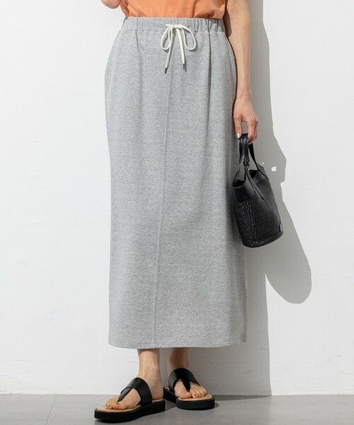 S size ONWARD(小さいサイズ) / エスサイズオンワード ミニ・ひざ丈スカート | 【SLOW/WEB限定】ラスティックテリー ナロー スカート（ライトグレー系）