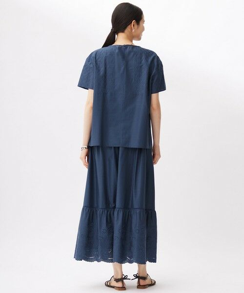 S size ONWARD(小さいサイズ) / エスサイズオンワード ミニ・ひざ丈スカート | 【カタログ掲載・接触冷感・洗える】エンブロイダリーローンティアード スカート | 詳細7