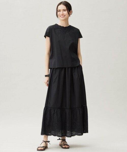 S size ONWARD(小さいサイズ) / エスサイズオンワード ミニ・ひざ丈スカート | 【カタログ掲載・接触冷感・洗える】エンブロイダリーローンティアード スカート | 詳細9