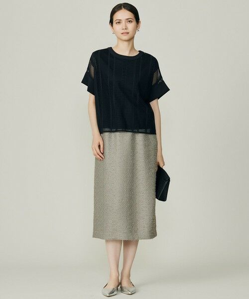 S size ONWARD(小さいサイズ) / エスサイズオンワード ミニ・ひざ丈スカート | 【洗える】ルーレックスジャカード スカート | 詳細1