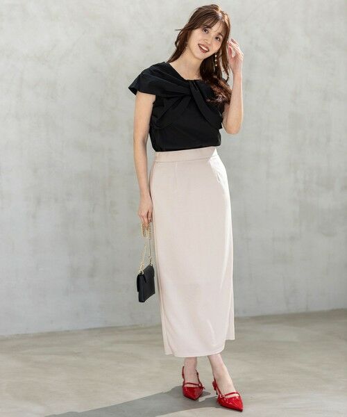 S size ONWARD(小さいサイズ) / エスサイズオンワード ミニ・ひざ丈スカート | 【UVケア ・ストレッチ・洗える】2WAYジョーゼットジャージーナロー スカート | 詳細1