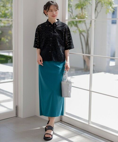 S size ONWARD(小さいサイズ) / エスサイズオンワード ミニ・ひざ丈スカート | 【UVケア ・ストレッチ・洗える】2WAYジョーゼットジャージーナロー スカート | 詳細16