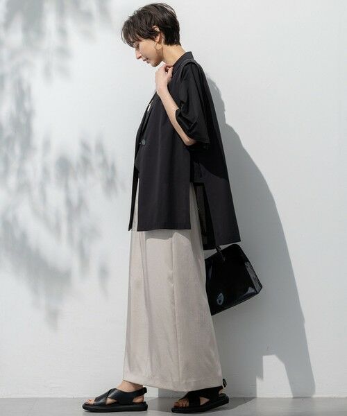 S size ONWARD(小さいサイズ) / エスサイズオンワード ミニ・ひざ丈スカート | 【撥水加工/洗える】スムースサテン Iライン スカート | 詳細27