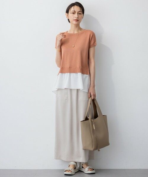 S size ONWARD(小さいサイズ) / エスサイズオンワード ミニ・ひざ丈スカート | 【撥水加工/洗える】スムースサテン Iライン スカート | 詳細23