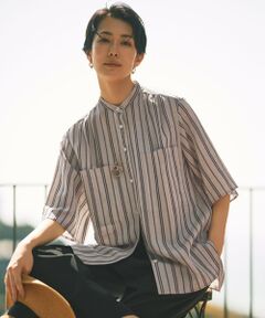 S size ONWARD(小さいサイズ) / エスサイズオンワード シャツ・ブラウス | 【カタログ掲載・セットアップ対応・洗える】リネンビスコースストライプ シャツ