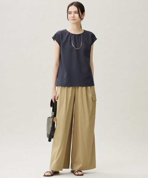 S size ONWARD(小さいサイズ) / エスサイズオンワード シャツ・ブラウス | 【洗える】ラスティックメッシュバックボウタイ ブラウス | 詳細4