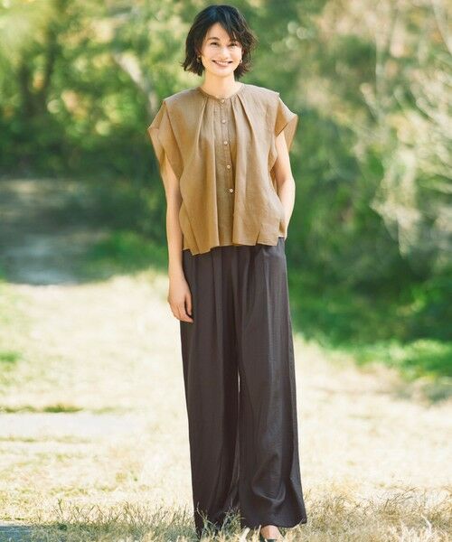 S size ONWARD(小さいサイズ) / エスサイズオンワード シャツ・ブラウス | 【カタログ掲載・接触冷感・洗える】シアーラミーローンフリル ブラウス | 詳細11