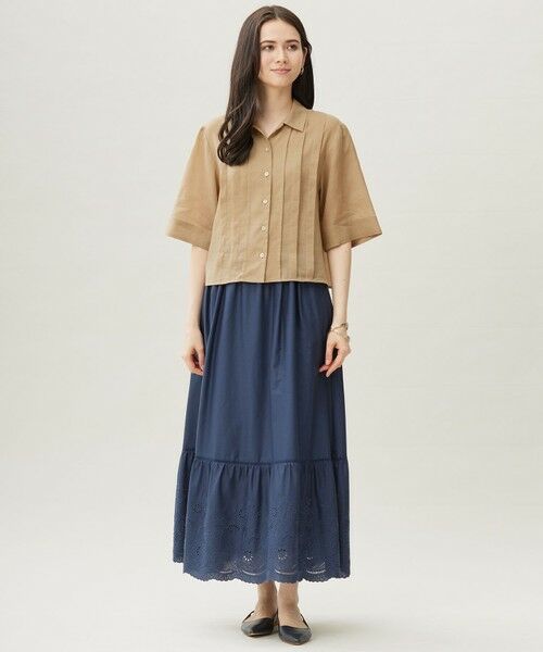 S size ONWARD(小さいサイズ) / エスサイズオンワード シャツ・ブラウス | 【カタログ掲載・接触冷感・洗える】シアーラミーローンクロップド丈 ブラウス | 詳細10