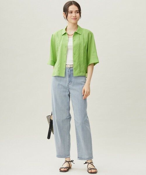 S size ONWARD(小さいサイズ) / エスサイズオンワード シャツ・ブラウス | シアーラミーローンクロップド丈 ブラウス | 詳細14