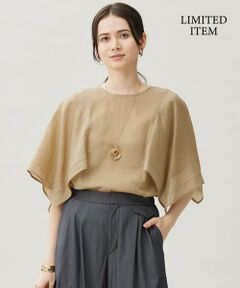 S size ONWARD(小さいサイズ) / エスサイズオンワード シャツ・ブラウス | 【WEB限定・接触冷感・洗える】シアーラミーローンイレギュラーヘムスリーブ ブラウス