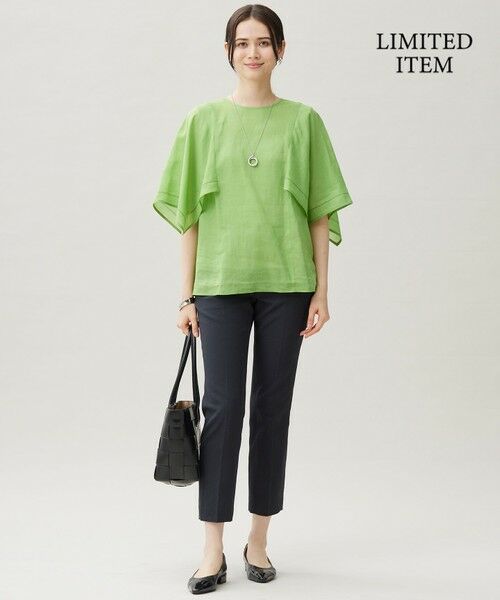 S size ONWARD(小さいサイズ) / エスサイズオンワード シャツ・ブラウス | 【WEB限定・接触冷感・洗える】シアーラミーローンイレギュラーヘムスリーブ ブラウス | 詳細5