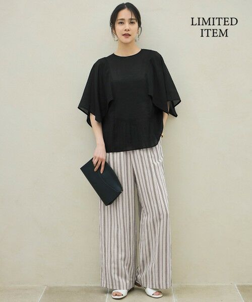 S size ONWARD(小さいサイズ) / エスサイズオンワード シャツ・ブラウス | 【WEB限定・接触冷感・洗える】シアーラミーローンイレギュラーヘムスリーブ ブラウス | 詳細8