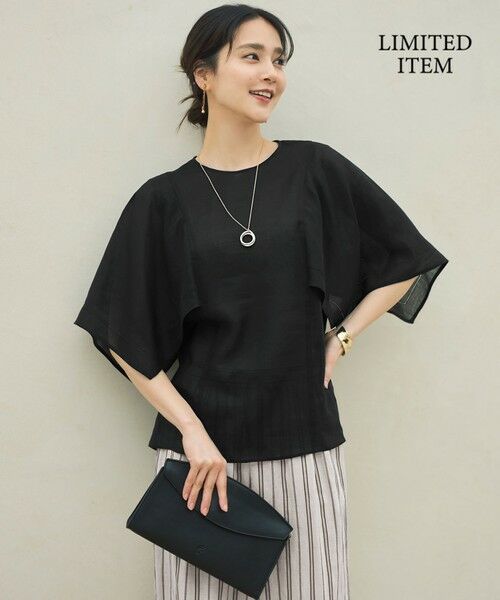 S size ONWARD(小さいサイズ) / エスサイズオンワード シャツ・ブラウス | 【WEB限定・接触冷感・洗える】シアーラミーローンイレギュラーヘムスリーブ ブラウス | 詳細9