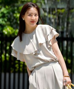 S size ONWARD(小さいサイズ) / エスサイズオンワード シャツ・ブラウス | 【接触冷感・吸水速乾・UVカット】サラキレイ フリル ブラウス