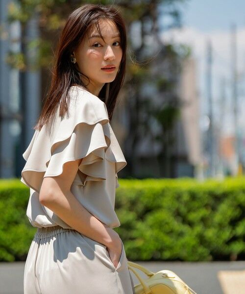 S size ONWARD(小さいサイズ) / エスサイズオンワード シャツ・ブラウス | 【接触冷感・吸水速乾・UVカット】サラキレイ フリル ブラウス | 詳細3