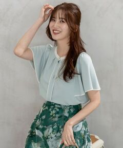 S size ONWARD(小さいサイズ) / エスサイズオンワード シャツ・ブラウス | 【洗える】バイカラーフレア ブラウス