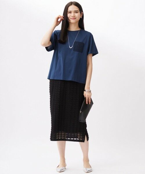 S size ONWARD(小さいサイズ) / エスサイズオンワード カットソー | 【カタログ掲載・洗える】クロッシェポケット Tシャツ | 詳細7