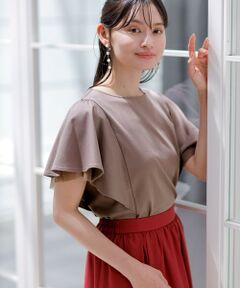 S size ONWARD(小さいサイズ) / エスサイズオンワード カットソー | 【接触冷感・UVケア】着映えフリルスリーブ カットソー