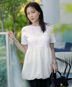 S size ONWARD(小さいサイズ) / エスサイズオンワード カットソー | 【洗える】コンビネーションペプラム チュニック