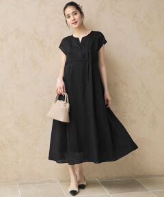 S size ONWARD(小さいサイズ) / エスサイズオンワード ロング・マキシ丈ワンピース | 【カタログ掲載・接触冷感・洗える】シアーラミーローンフレンチスリーブ ワンピース