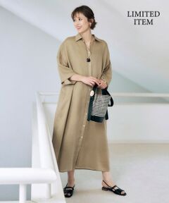 S size ONWARD(小さいサイズ) / エスサイズオンワード ミニ丈・ひざ丈ワンピース | 【カタログ掲載・WEB限定・接触冷感・洗える】シアーラミーローンシャツ ワンピース