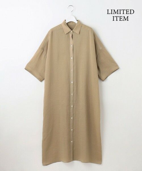 S size ONWARD(小さいサイズ) / エスサイズオンワード ミニ丈・ひざ丈ワンピース | 【カタログ掲載・WEB限定・接触冷感・洗える】シアーラミーローンシャツ ワンピース | 詳細3