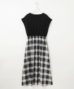 S size ONWARD(小さいサイズ) / エスサイズオンワード ロング・マキシ丈ワンピース | 【洗える】チェックドッキング ワンピース