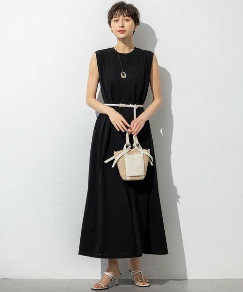 S size ONWARD(小さいサイズ) / エスサイズオンワード ロング・マキシ丈ワンピース | 【Oggi8月号掲載/接触冷感/洗える】ツイストコットンプレーティング スリーブレスワンピース | 詳細4