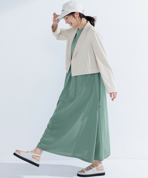 S size ONWARD(小さいサイズ) / エスサイズオンワード ロング・マキシ丈ワンピース | 【Oggi8月号掲載/接触冷感/洗える】ツイストコットンプレーティング スリーブレスワンピース | 詳細11